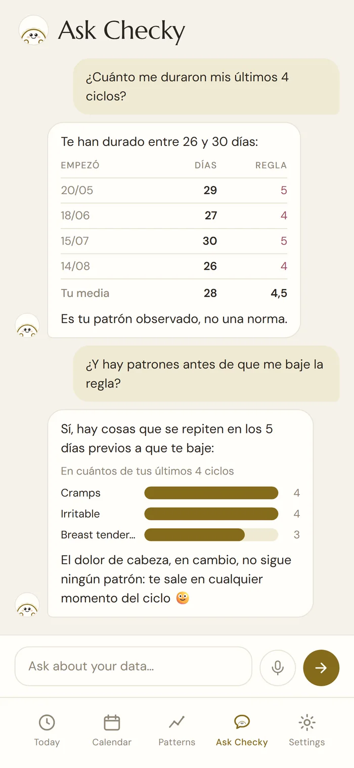 Ask Checky: the chat answers about your own records, without giving medical advice