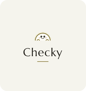 Checky's splash screen — the logo and wordmark on a calm, plain backdrop